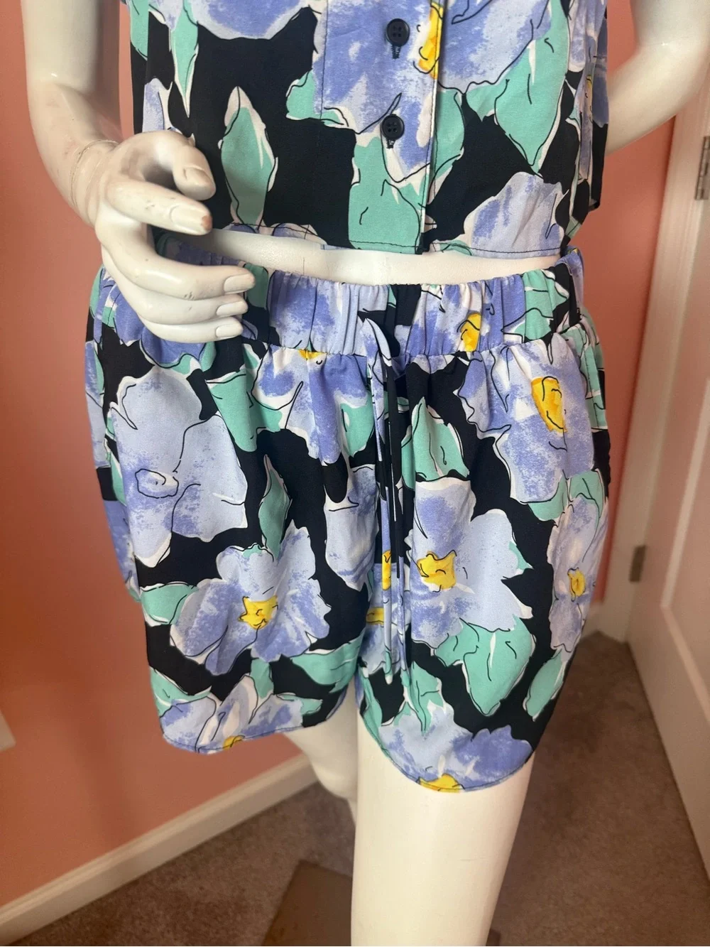 Lulus Lush Sun and Blooms Floral Two Piece Romper
